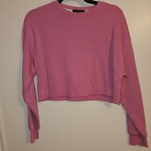 Forever 21 Pink Cropped Sweatshirt
